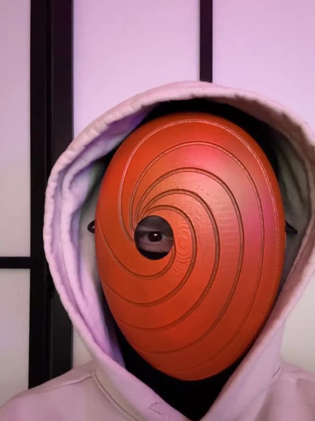 3D Printed Orange Swirl Mask (Tobi/Obito Inspired)
