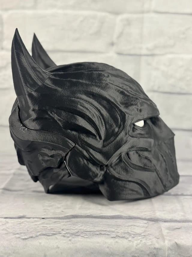 Black Bat Knight Mask (Full Headpiece)